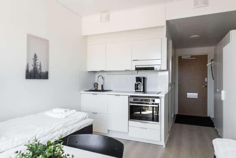 Hiisi Homes Turku Fleminginkatu - Studio-huoneisto, parveke | 2 erillistä vuodetta | Ei pyykinpesukonetta
