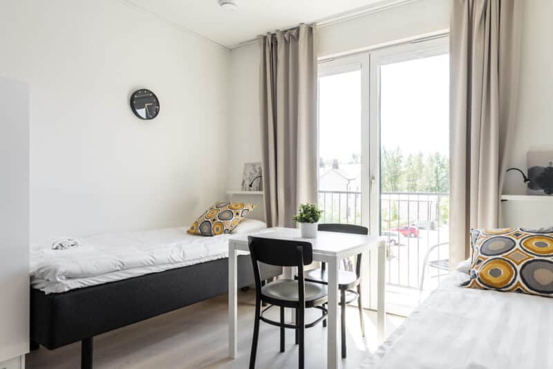 Hiisi Homes Turku Fleminginkatu - Studio-huoneisto, parveke | 2 erillistä vuodetta | Ei pyykinpesukonetta