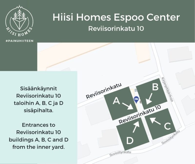 Hiisi Homes Espoo Center - Kohdekartta - Location Map