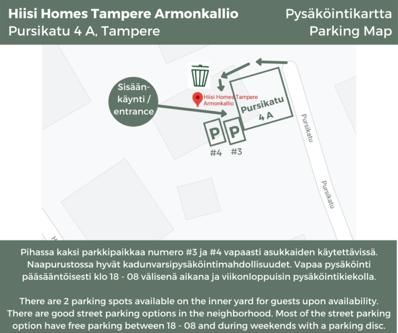 Hiisi Homes Tampere Armonkallio - pysäköintikartta - parking map