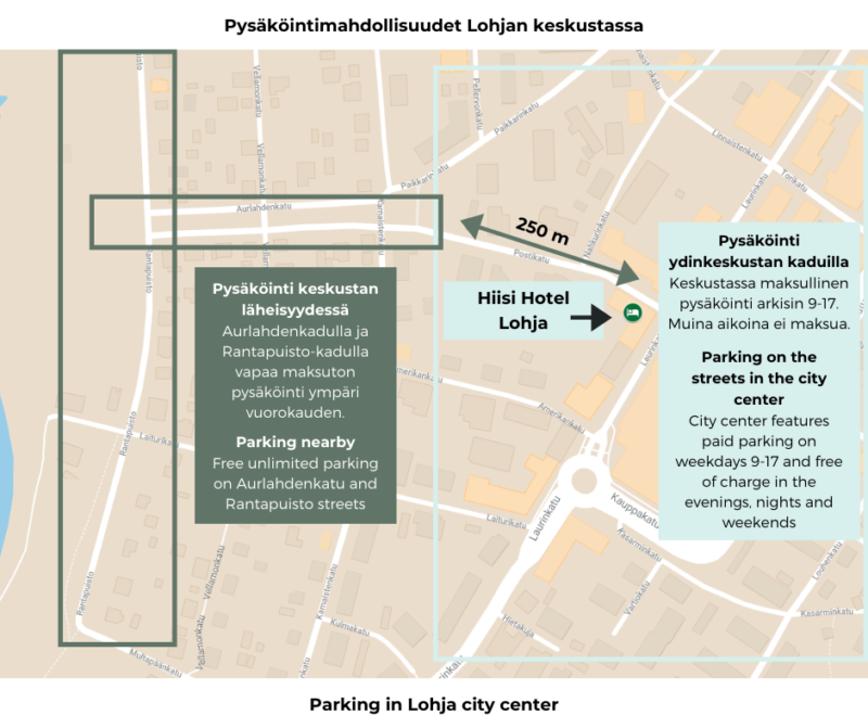 Hiisi Hotel Lohja | pysäköinti | parking