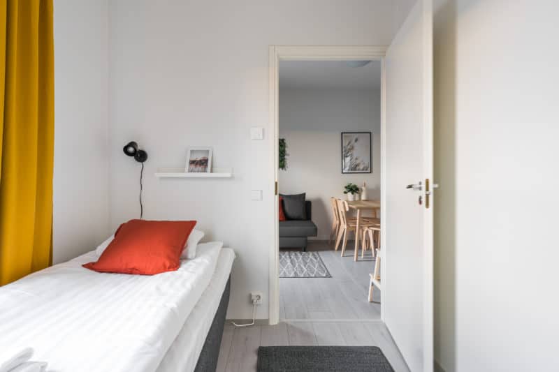 Standard-huoneisto, 3 makuuhuonetta, ranskalainen parveke | Hiisi Homes Turku Elin Sågerin kuja
