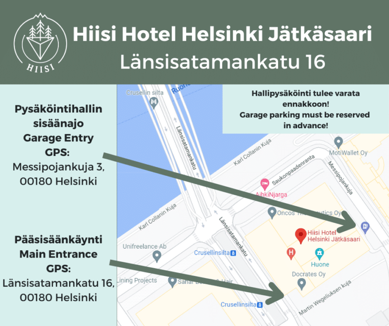 Hiisi Hotel Helsinki Jätkäsaari - Kohdekartta - Location Map
