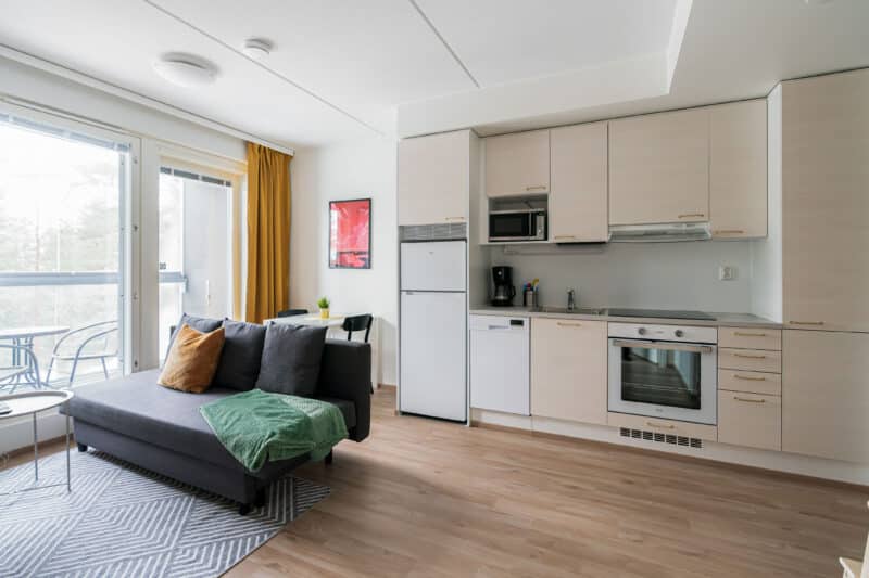 Hiisi Homes Porvoo Toukovuori - Standard Apartment, 1 Bedroom, Balcony | 2 Single Beds | Sofa Bed
